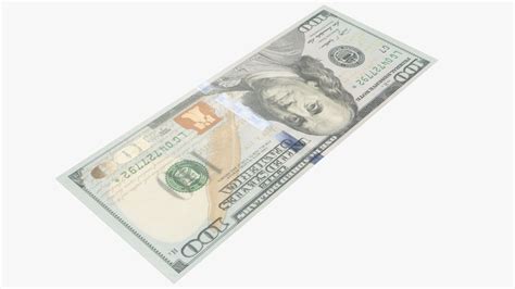 One Hundred Dollar Bill D Model Usdz Max Ma Ds Fbx Obj