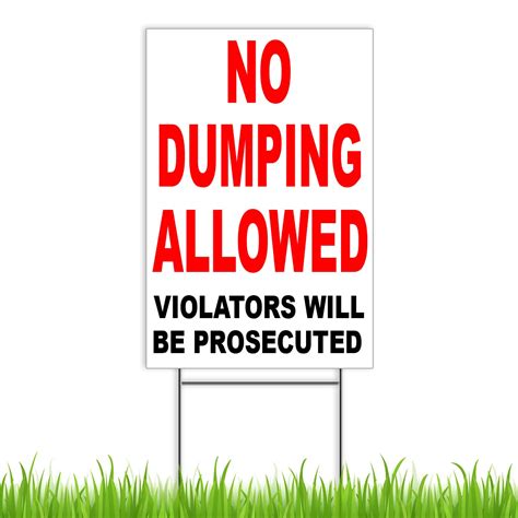 Buy No Dumping Sign With Stake X Double Sided Coroplast No