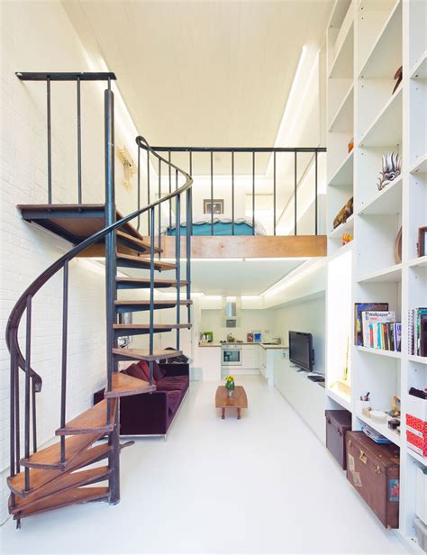 Compact Loft Apartment With Spiral Staircase