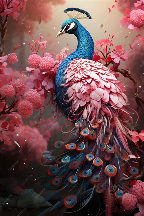 Premium Ai Image Modern Art Fantasy Peacock Luxury Art Generative Ai