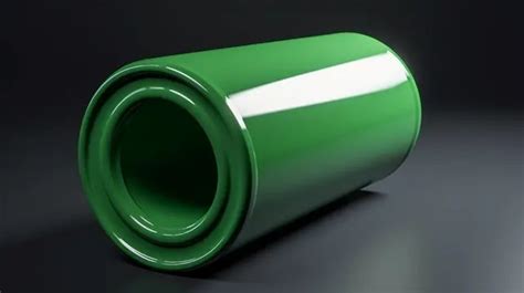 Green Cylinder With Dramatic Lightshadow In Watercolor Style Photo