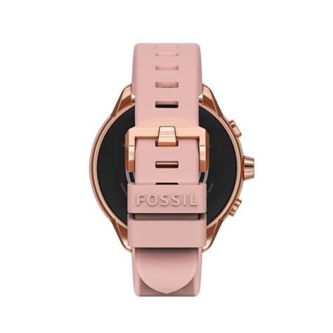 Montre Connect E Femme Fossil Ftw Bracelet Silicone Rose Sur