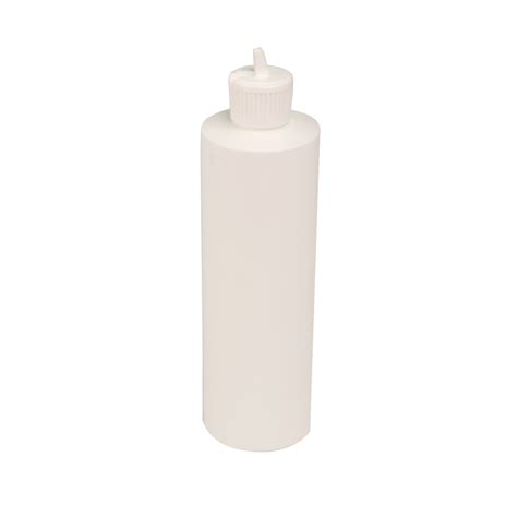 Oz White Hdpe Cylindrical Sample Bottle With White Ribbed