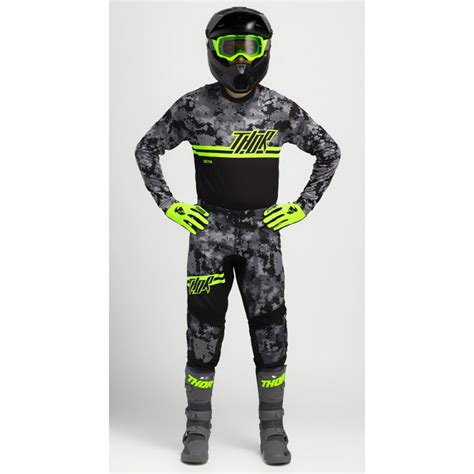 Thor Sector Motocross Mx Kit Pants Jersey Digi Black Camo