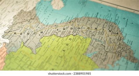 Old Map French Indochina On 1947 Stock Photo 2388901985 | Shutterstock