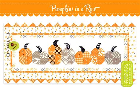 Pumpkins In A Row Table Runner Sewing Pattern By Joanna Etsy