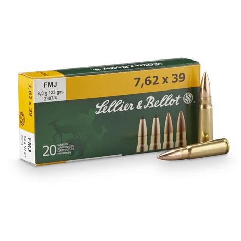 Sellier Bellot 7 62x39 FMJ 123 Grain 20 Rounds 185874 7