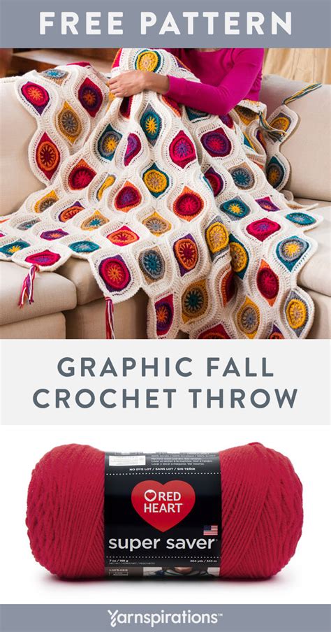 Free crochet Graphic Fall Throw pattern using Red Heart Super Saver ...