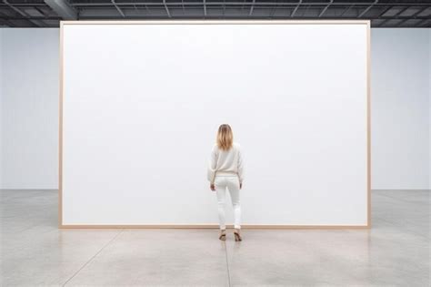 Premium Photo A Woman Standing In Front Of A White Wall