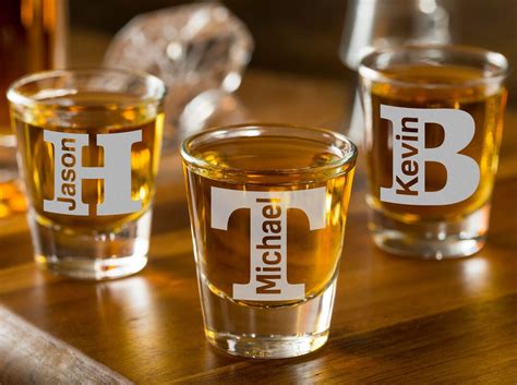 Personalized Shot Glasses Matching Groomsman Shot Glass T Monogrammed Graduation Custom Shot