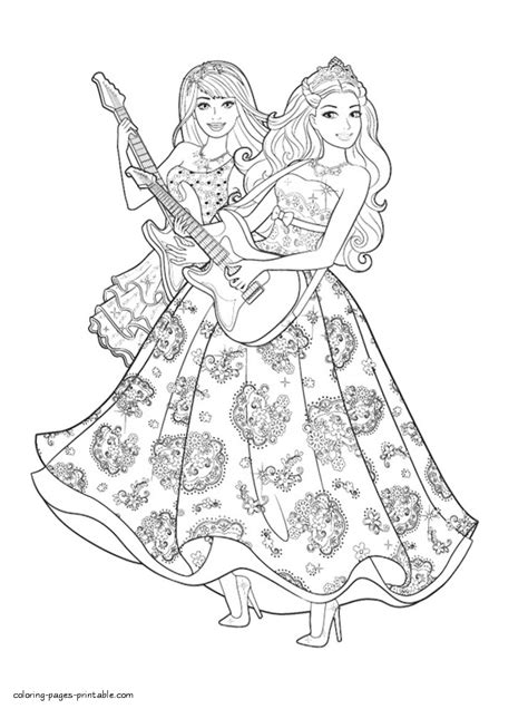 Printable Coloring Pages For Girls Barbie Popstar And Princess Hot