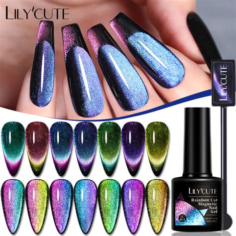 LILYCUTE 7ML 9D Cat Eye Gel Set With Ma Gn Etic Stick Holographic Cat