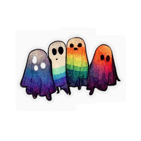 Pride Ghost Sticker Lgbtq Sticker Gay Pride Lgbtq Gift Cute Spooky Ghosts Gay Pride Gift