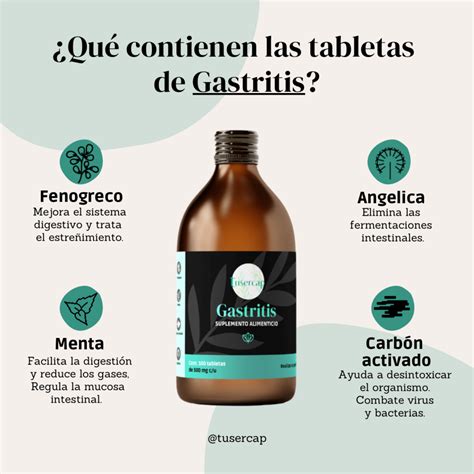 Tabletas Org Nicas Suplemento Alimenticio Para La Gastritis