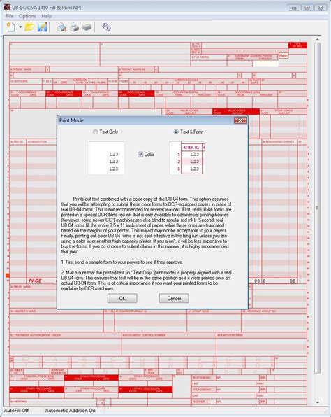 Ub Cms Fill Print Medical Insurance Form Software