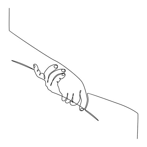 Premium Vector Continuous Line Drawing Give A Helping Hand Help