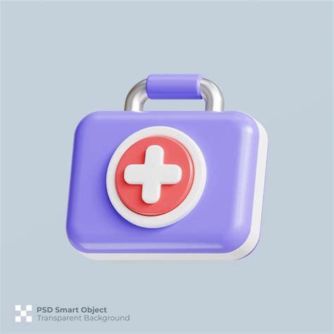 Premium Psd First Aid Kit Icon 3d Render Isolated Premium Psd