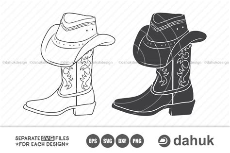 Cowboy hat boots svg, Cowboy hat vector bundle, Cowboy hat boots silhouette, Studio Files for ...