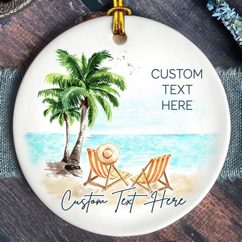 Amazon Personalized Beach Couples Christmas Ornament Custom Text