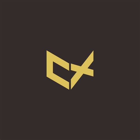 CX Logo Letter Initial Logo Designs Template with Gold and Black