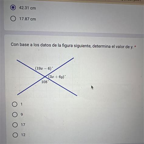 Con Base A Los Datos De La Figura Siguiente Determina El Valor De Y