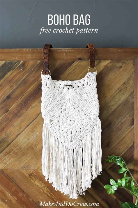 Urban Nomad Boho Bag Free Crochet Pattern Boho Crochet Patterns Crochet Handles Crochet