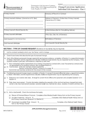 Fillable Online Fillable Online Reset Form Ga Transamerica Life