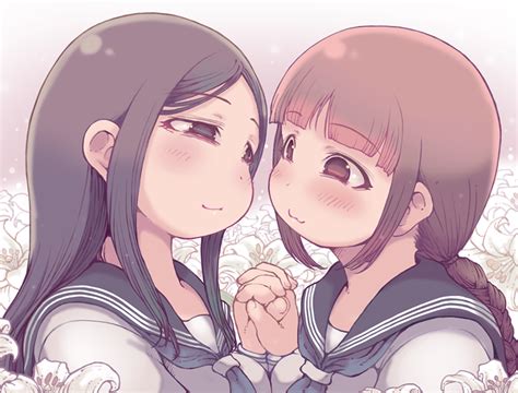 Safebooru 2girls 3 Black Hair Blush Braid Brown Eyes Brown Hair Eye