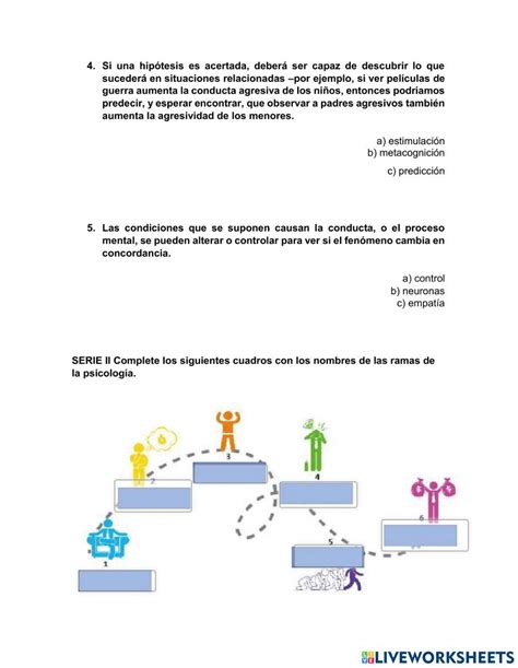 Examen 4to Bachillerato Psicologia Online Exercise For Live Worksheets