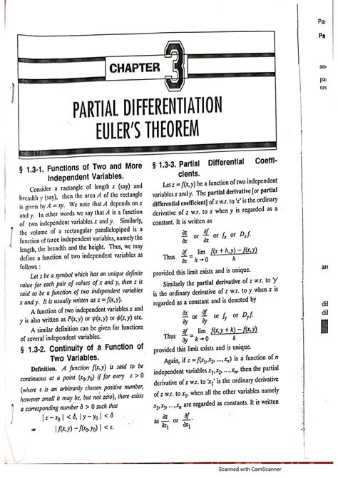 Solution Engineering Maths Partial Differentiation And Euler Theorem