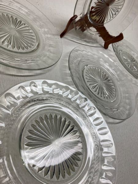 Set Of 6 Vintage Cut Glass Plates From The Collection Of Timelines