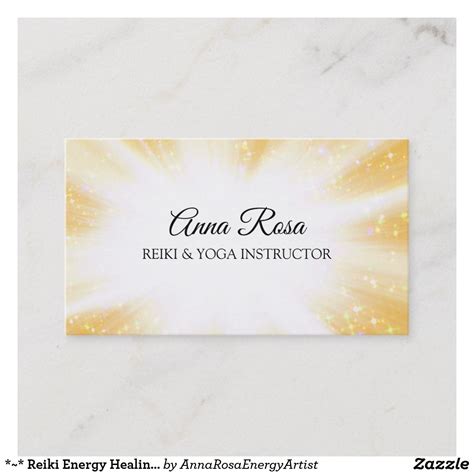 Reiki Energy Healing Sparkle Rays Business Card Energy