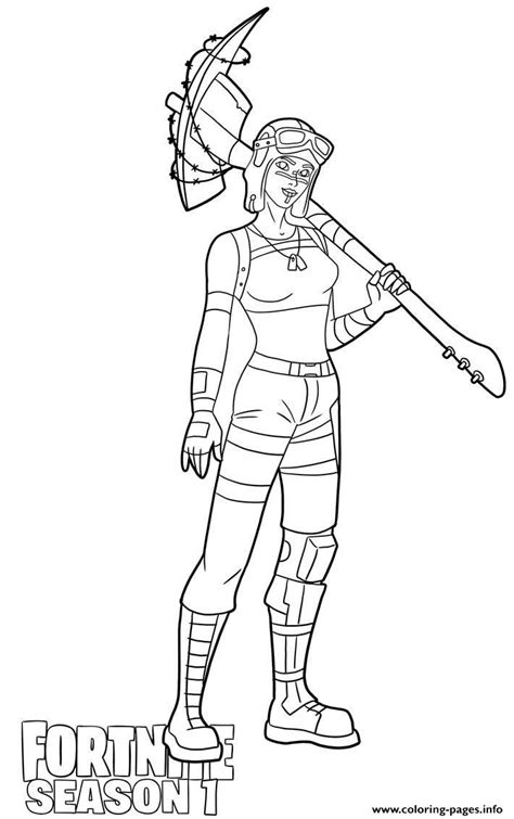 Renegade Raider Skin From Fortnite Season Coloring Page Printable