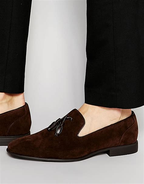 Asos Tassel Loafers In Brown Faux Suede In Brown For Men Lyst