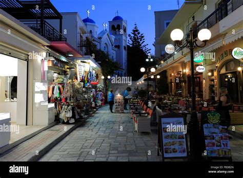 People Shopping At Night Kos Town Kos Island Dodecanese Group Of