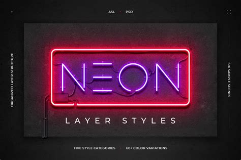 Neon Layer Styles Layer Styles Creative Market