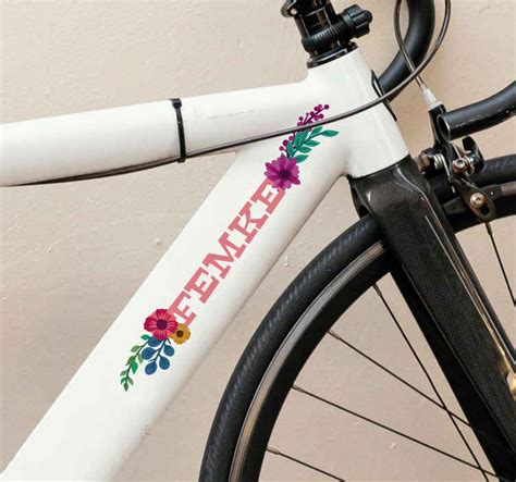 Sticker Vélo Personnalisable Fleurs Tenstickers