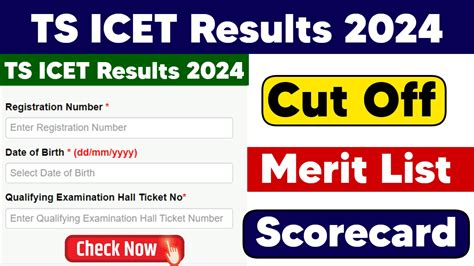 TS ICET Results 2024 Scorecard Merit List Cut Off Marks Cets Apsche