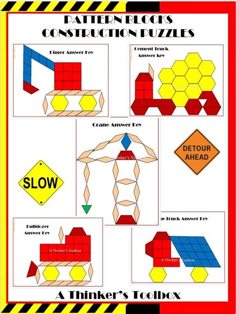 Construction Pattern Block Mat Printables And Worksheets Pattern Blocks