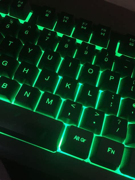 Green Backlit Keyboard for a Stylish Gaming Setup