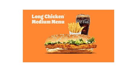 Gutschein Long Chicken Medium Menu für nur CHF 9 90 bei Burger King