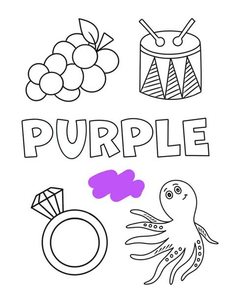 Learning The Color Purple Kindergarten Basic Skills Printable Worksheets Library