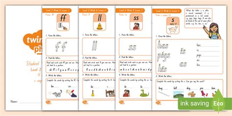 Twinkl Phonics Level 2 Week 6 Workbook Profesor Hizo