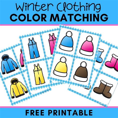 Winter Clothing Color Matching Activity