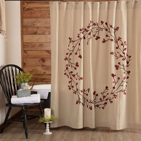 Piper Classics Twig & Berry Vine Shower Curtain, 72" x 72", Beige w ...