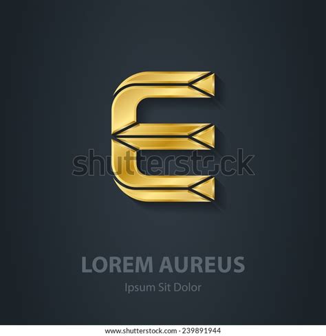 Letter E Vector Elegant Gold Font Stock Vector (Royalty Free) 239891944 ...