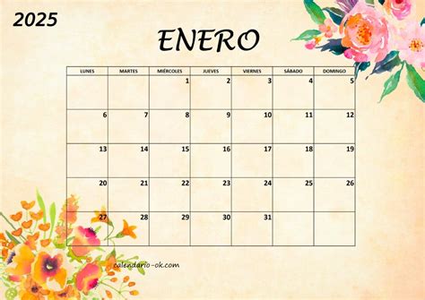 Plantilla Calendario Enero Para Imprimir Pdf