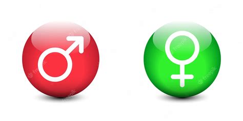 Premium Vector Gender Sign Icons Realistic Glossy Buttons With Male