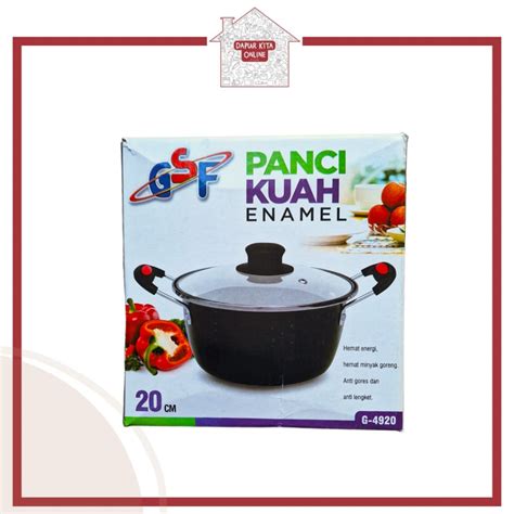 Jual Panci Kuah Tutup Kaca Enamel Cm Gsf Cm Gsf