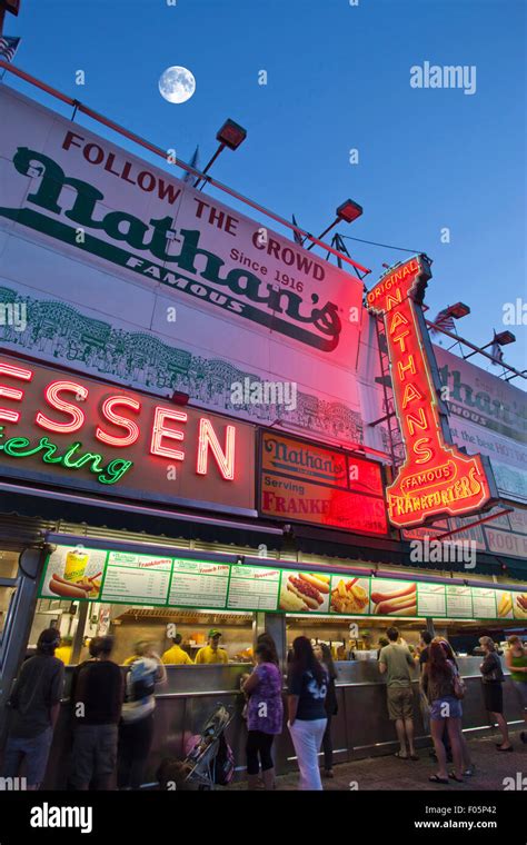 Nathans Famous Hot Dog Stand Surf Avenue Coney Island Brooklyn New York